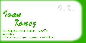 ivan koncz business card